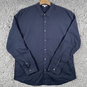James Perse Button Up Shirt Men’s Size 4 (XL) Long Sleeve Navy Blue Designer